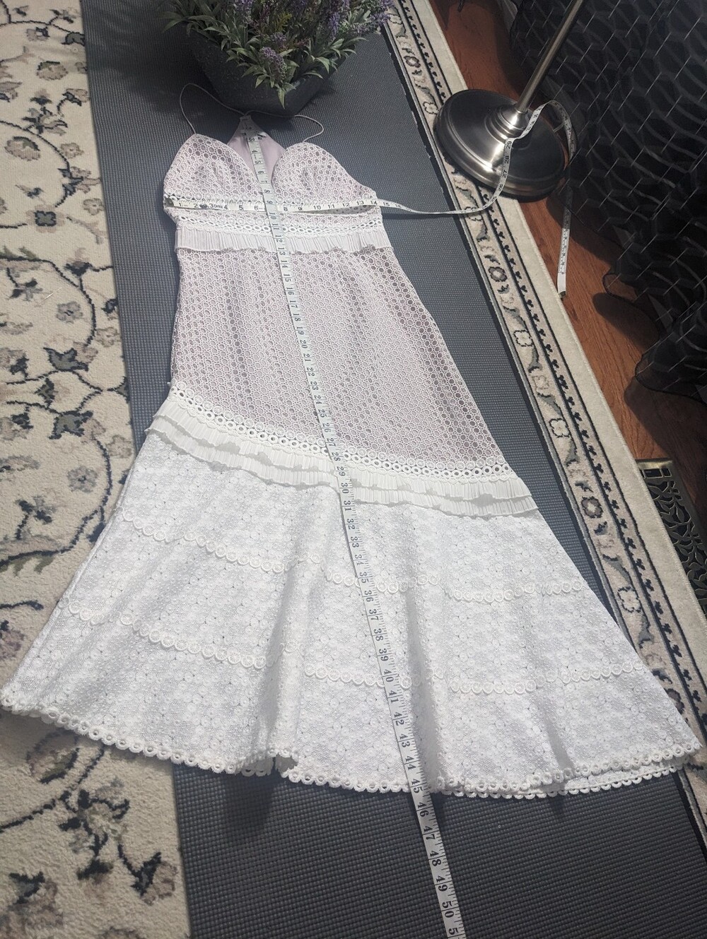 SAYLOR White Eyelet Lace Midi Dress - Picture 12 of 13